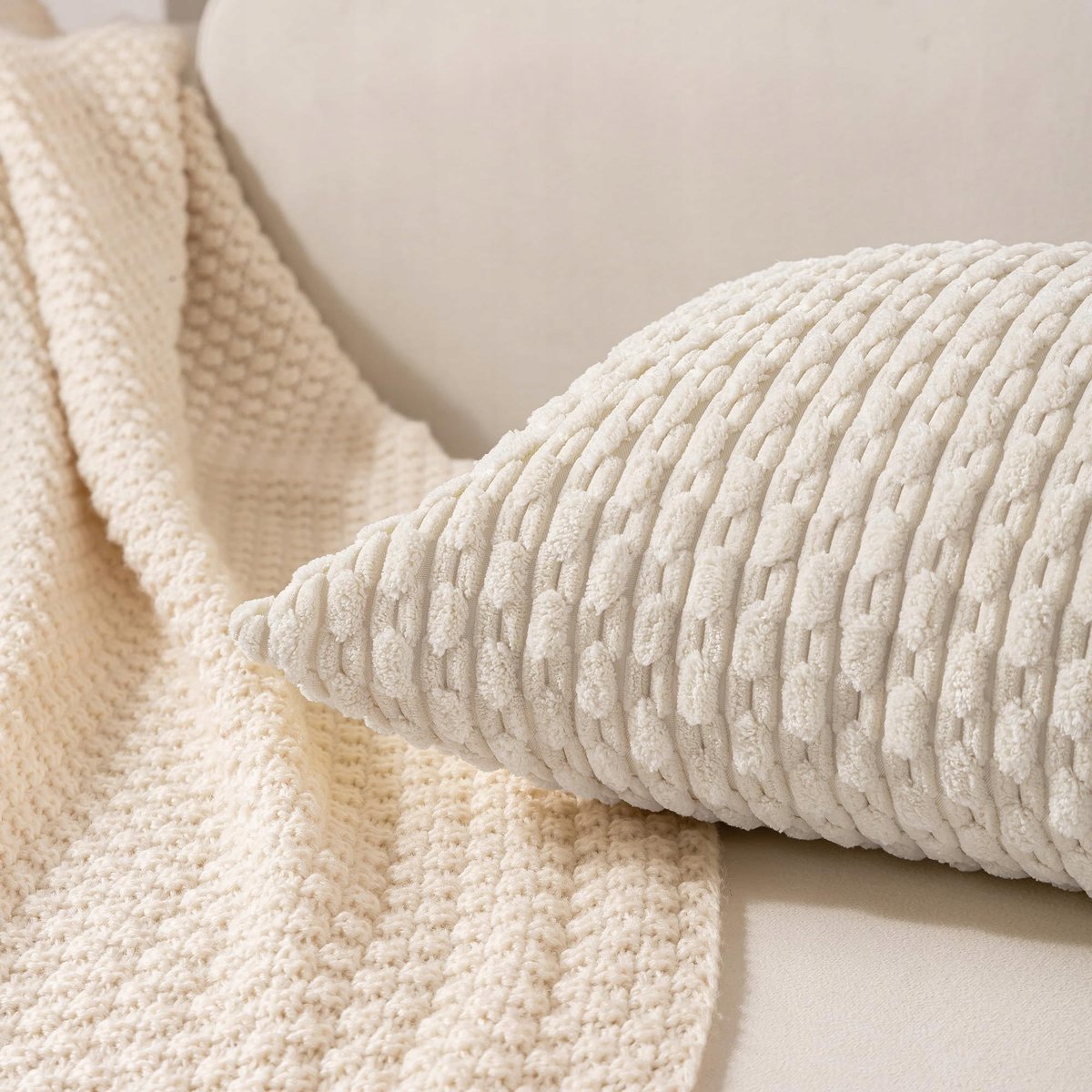 CI CI Zestaw 4 Poszewek Boho 40x40 cm Kremowe Na Poduszki Sofa