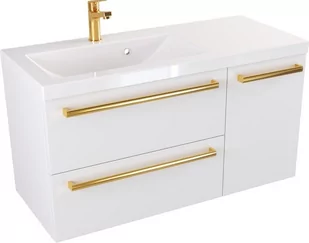 Szafka z Umywalką ATHOS 90 cm D L MAT - Uchwyt Złoty - Szafki łazienkowe - miniaturka - grafika 1