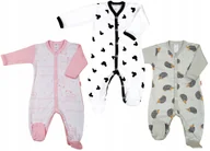 Pajacyki dla niemowląt - Pajac 3-pak Misie różowe/Myszka biel/JEŻE r 98 KLEKLE - miniaturka - grafika 1