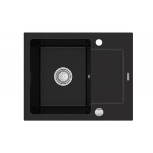 Mexen Enzo zlewozmywak granitowy 1-komorowy z krótkim ociekaczem 576 x 465 mm, czarny - 6506571005-77 - Zlewozmywaki - miniaturka - grafika 1