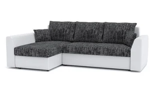 Narożnik z funkcją spania, rogówka, Paul, 240x140x75 cm, biel, popiel - Narożniki - miniaturka - grafika 1