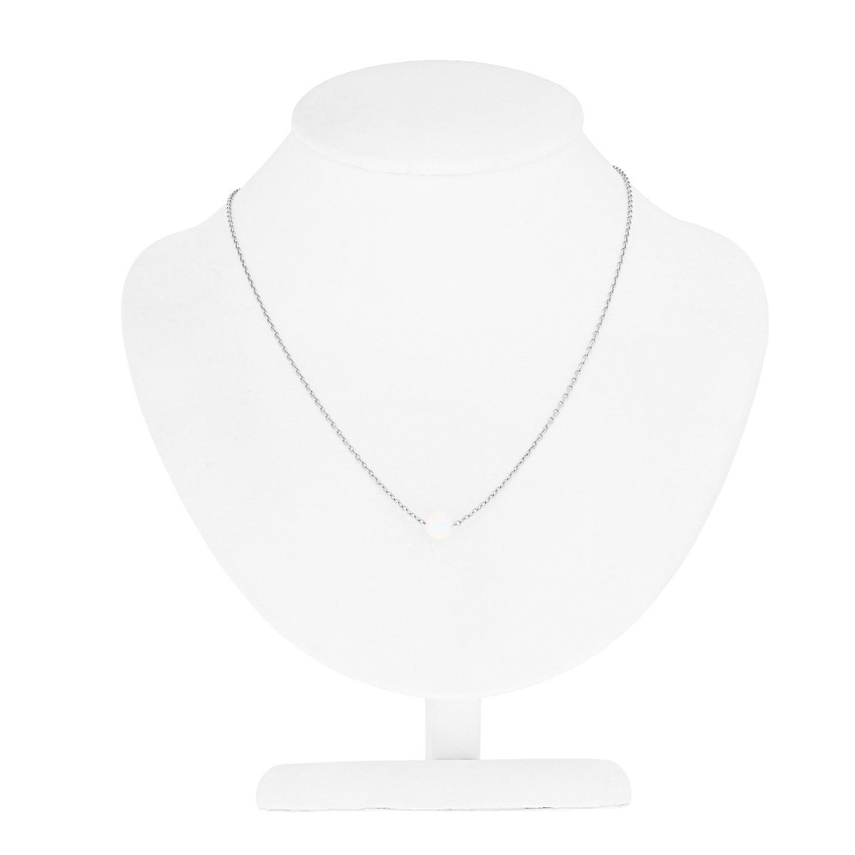 Srebrny naszyjnik z opalizującą kuleczką pr. 925