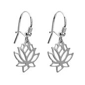 Kolczyki - Kolczyki kwiat lotosu rodowane - miniaturka - grafika 1
