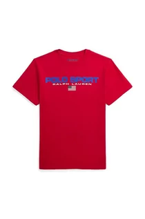 Koszulki dla chłopców - Polo Ralph Lauren t-shirt bawełniany dziecięcy kolor czerwony z nadrukiem - grafika 1