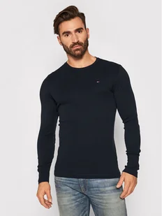 Tommy Jeans Longsleeve DM0DM04409 Czarny Slim Fit - Koszulki męskie - miniaturka - grafika 1