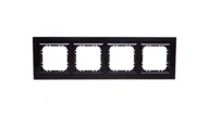 Klawisze i ramki - LEDart 4-krotna, pozioma i pionowa - Ospel SONATA R-4RGC/32/25, czarne szkło, grubość 4 mm - miniaturka - grafika 1