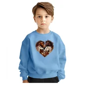 Bluzy dla dziewczynek - BLUZA DZIECIĘCA KONIE SERCE 146-152 DLA CHŁOPCA DZIEWCZYNKI - miniaturka - grafika 1