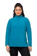 Kurtki damskie - Ulla Popken Damska kurtka polarowa, system konstrukcyjny, kurtka wewnętrzna, stójka, bluza dresowa, turkusowy, 42-44 duże rozmiary - miniaturka - grafika 1