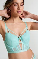 Biustonosze - Hunkemöller Usztywniony długi biustonosz z fiszbinami Ashley Niebieski - miniaturka - grafika 1