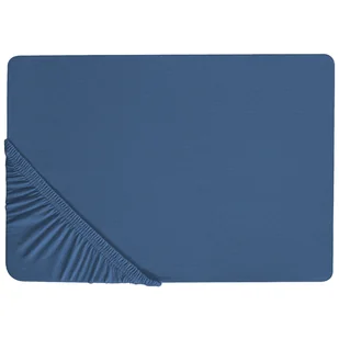 Bawełniane prześcieradło z gumką 90 x 200 cm granatowe JANBU - Prześcieradła - miniaturka - grafika 1