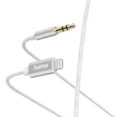 Kable - Hama, Kabel Audio, Lightning, 3,5mm Jack Wtyk, 1,0m Biały - miniaturka - grafika 1