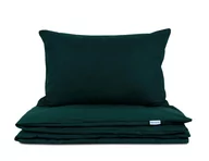 Pościel dla dzieci - Pościel dziecięca 100x160 bawełniana zieleń butelkowa z plecaczkiem - miniaturka - grafika 1