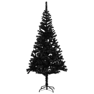 vidaXL Lumarko Sztuczna choinka ze stojakiem, czarna, 240 cm, PVC 329180 - Choinki - miniaturka - grafika 1