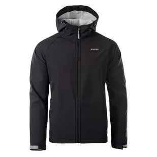 Męski Softshell HI-TEC NARMO 99843-STR L/MI CHIP – Czarny - Bluzy sportowe męskie - miniaturka - grafika 1