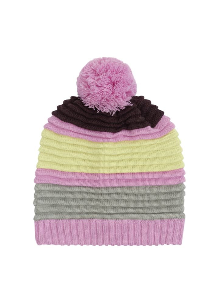 Color Kids Czapka w kolorze jasnoróżowo-szaro-żółtym