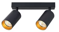 Lampy ścienne - LVT OPRAWA HALOGENOWA ERIS GOLD X2 ŚCIENNO-SUFITOWA CZARNA LAMPA-4807 - miniaturka - grafika 1