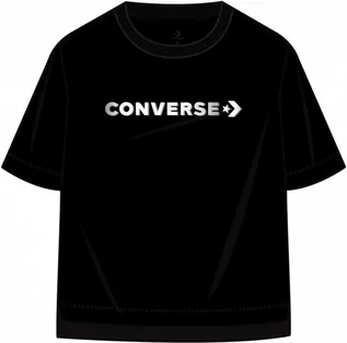 Koszulki sportowe damskie - Damski t-shirt z nadrukiem CONVERSE Wordmark Relaxed T-Shirt - grafika 1