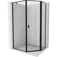 Kabiny prysznicowe - Mexen Mist kabina prysznicowa pięciokątna asymetryczna uchylna prawa 80 x 100 cm, czarna ramka, czarna - 8A8-080-100-70-70-P - miniaturka - grafika 1