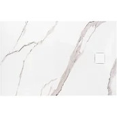 Brodziki prysznicowe - Brodzik kwadratowy biały struktura kamienia smc 120x90 Magnum Carrara White Rea - miniaturka - grafika 1