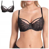Biustonosze - Biustonosz miękki soft koronka stanik czarny wygodny Samanta Amelia 70G - miniaturka - grafika 1