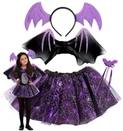 Dodatki do strojów karnawałowych - Strój Przebranie Nietoperza  Spódniczka Tutu Opaska Skrzydła Bal Halloween - miniaturka - grafika 1