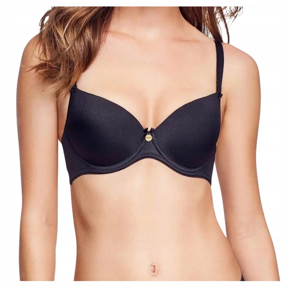 Biustonosz damski usztywniany klasyczny gładki Megan 01 Marilyn 75C BLACK