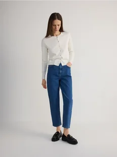 Reserved - Jeansy mom fit - granatowy - Spodnie damskie - miniaturka - grafika 1