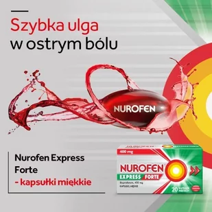 Reckitt Benckiser Healthcare BENCKISER POLAND) S.A Nurofen Express Forte 400 mg 2 x 20 kapsułek - Leki przeciwbólowe - miniaturka - grafika 1