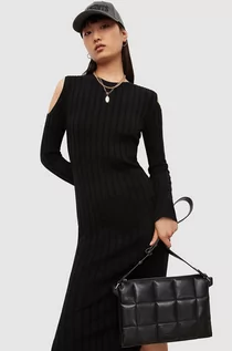 Sukienki - AllSaints AllSaints sukienka wełniana kolor czarny midi dopasowana - grafika 1