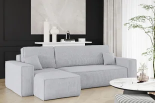 Sofa w kształcie L BEST narożnik tkanina Poso jasnoszary lewy - Narożniki - miniaturka - grafika 1