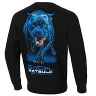 Bluzy sportowe męskie - Pit Bull Bluza Bez Kaptura In Blue Crewneck Black - miniaturka - grafika 1