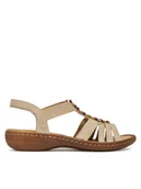 Sandały damskie - Rieker Sandały 60851-62 Beżowy - miniaturka - grafika 1