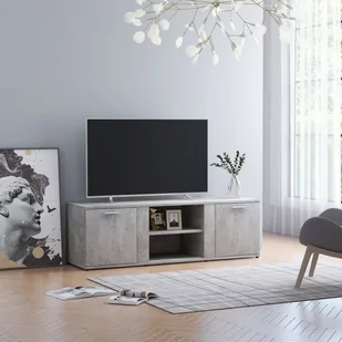 vidaXL Szafka pod TV szarość betonu 120x34x37 cm płyta wiórowa 801165 - Szafki RTV - miniaturka - grafika 1