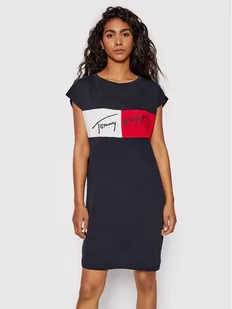 Tommy Hilfiger Sukienka codzienna UW0UW03704 Granatowy Regular Fit - Sukienki - miniaturka - grafika 1