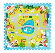 Zabawki interaktywne dla dzieci - Plastica Puzzle piankowe Wioska, 9 elementów, 90 x 90 cm - miniaturka - grafika 1