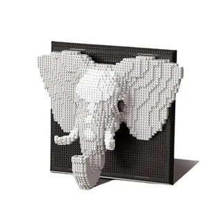 Mural z klocków słoń 1625 elementów, dla wytrwałych konstruktorów, niesłychany efekt końcowy - Klocki - miniaturka - grafika 1