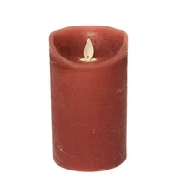 Świece - Świeca LED z prawdziwego wosku z timerem migoczący knot antyczny róż Wysokość 12,5 cm - miniaturka - grafika 1