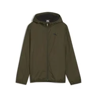 Kurtki i kamizelki sportowe męskie - Młodzieżowa wiatrówka z podszewką z dzianiny PUMA Dark Olive Green - miniaturka - grafika 1