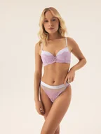 Majtki damskie - Majtki z wysokim stanem Samara Bloovii bladoniebieski, różowy L - miniaturka - grafika 1