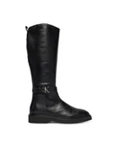 Kozaki damskie - Calvin Klein Kozaki Knee Boot W/ Metal Logo HW0HW02665 Czarny - miniaturka - grafika 1