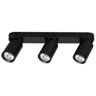 Lampy sufitowe - Reflektor sufitowy spot natynkowy Flex listwa czarny 3xGU10x10W wym: 9 x 38 x 6 cm metal Alfa - miniaturka - grafika 1