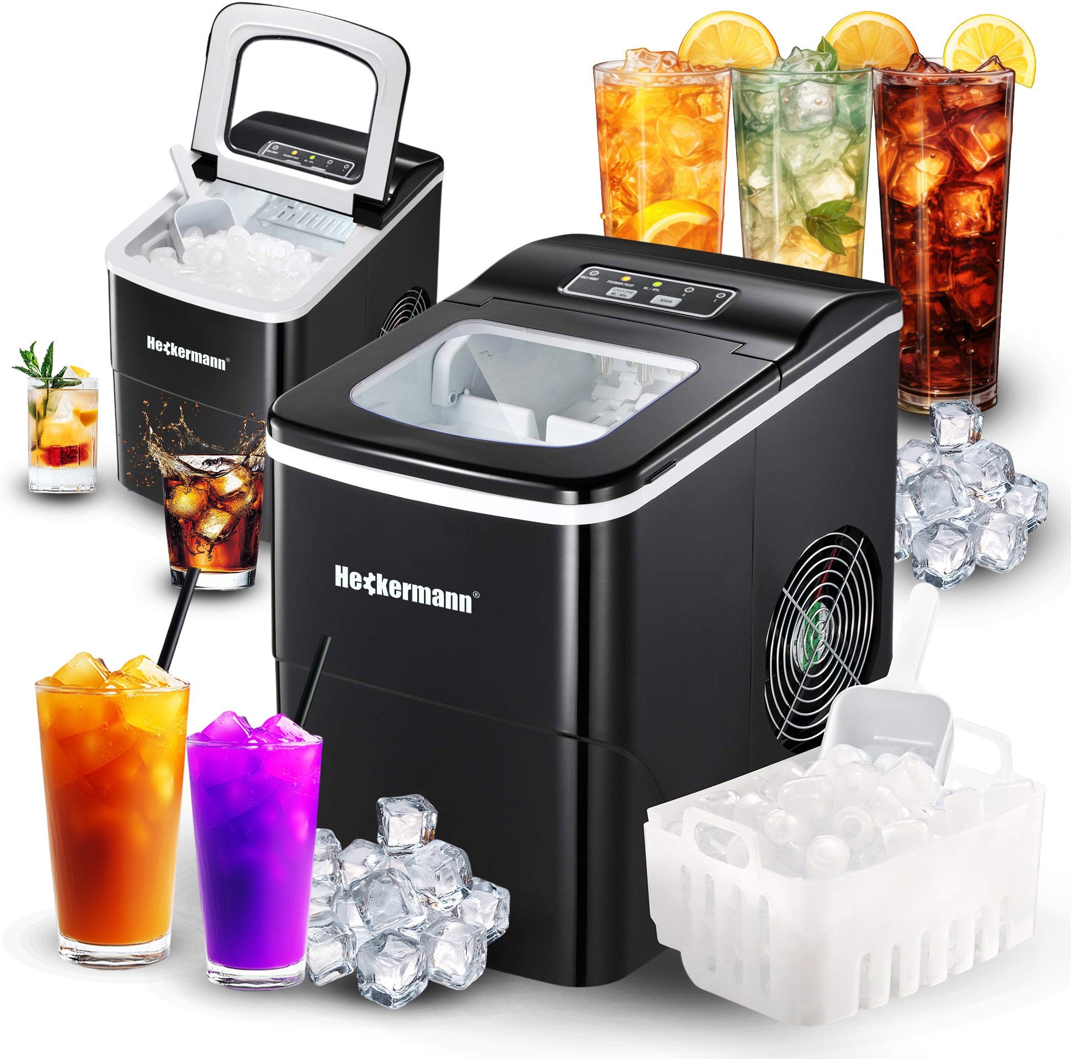 Kostkarka do wytwarzania lodu 120W Heckermann HZB-12/B Ekspresowy lód