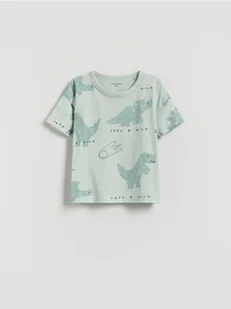 Reserved - Bawełniany t-shirt z nadrukiem - jasnoniebieski - Bluzki dla niemowląt - miniaturka - grafika 1