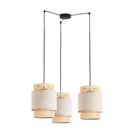 Lampy sufitowe - TK Lighting  6303 Boho Nature 3x60W Lampa wisząca czarny brązowy rattan - miniaturka - grafika 1