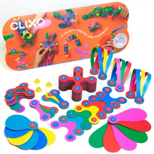 CLIXO klocki magnetyczne jak origami - 60 elementów (wielokolorowy) - Zabawki konstrukcyjne - miniaturka - grafika 1