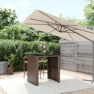 Stoły ogrodowe - vidaXL Stolik barowy ze szklanym blatem, brązowy, 105x80x110 cm - miniaturka - grafika 1