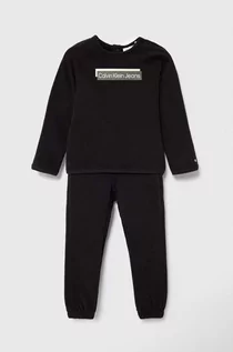 Komplety dla niemowląt - Calvin Klein Jeans dres bawełniany niemowlęcy kolor czarny - grafika 1