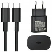 Ładowarki do telefonów - ORYGINALNA SZYBKA ŁADOWARKA SAMSUNG GALAXY 25W PD TA800EBE + KABEL USB TYP C Do Modelu Galaxy A35 / A36 / A55 / A56 / S22 / S23 / S24 - miniaturka - grafika 1