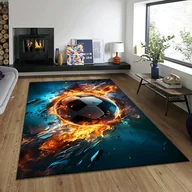 Inne - TEMU Lokalny dywan z motywem piłki nożnej, 800 g/m2 kryształowa aksamitność, antypoślizgowy dywan do sypialni i salonu, 100% poliestrowy dywanik do - miniaturka - grafika 1