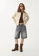 Spodenki damskie - Stradivarius D95 Bermudy typu jortsy ŚREDNI SZARY 38 - miniaturka - grafika 1
